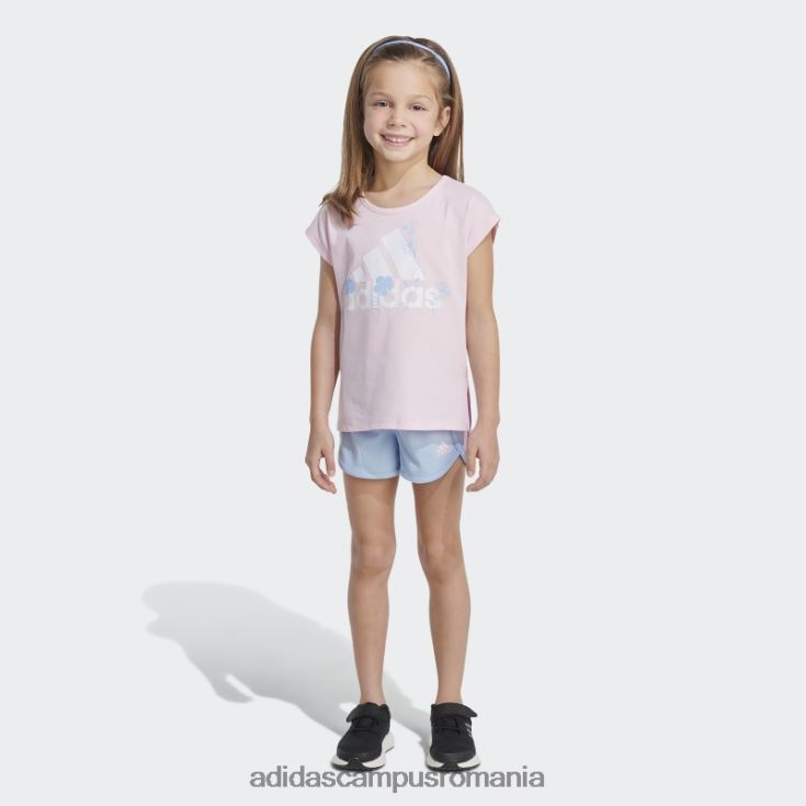 adidas campus romania set tricou grafic și pantaloni scurți adidas roz copii roz J266N225482