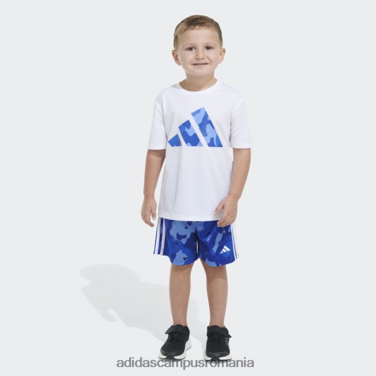 adidas campus romania tricou poli alb camo aop scurt copii alb J266N225168