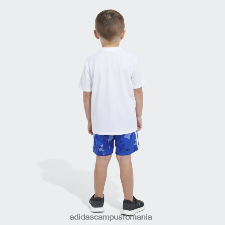adidas campus romania tricou poli alb camo aop scurt copii alb J266N225168
