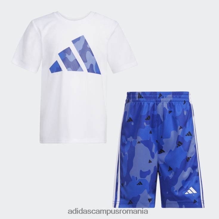 adidas campus romania tricou poli alb camo aop scurt copii alb J266N225168