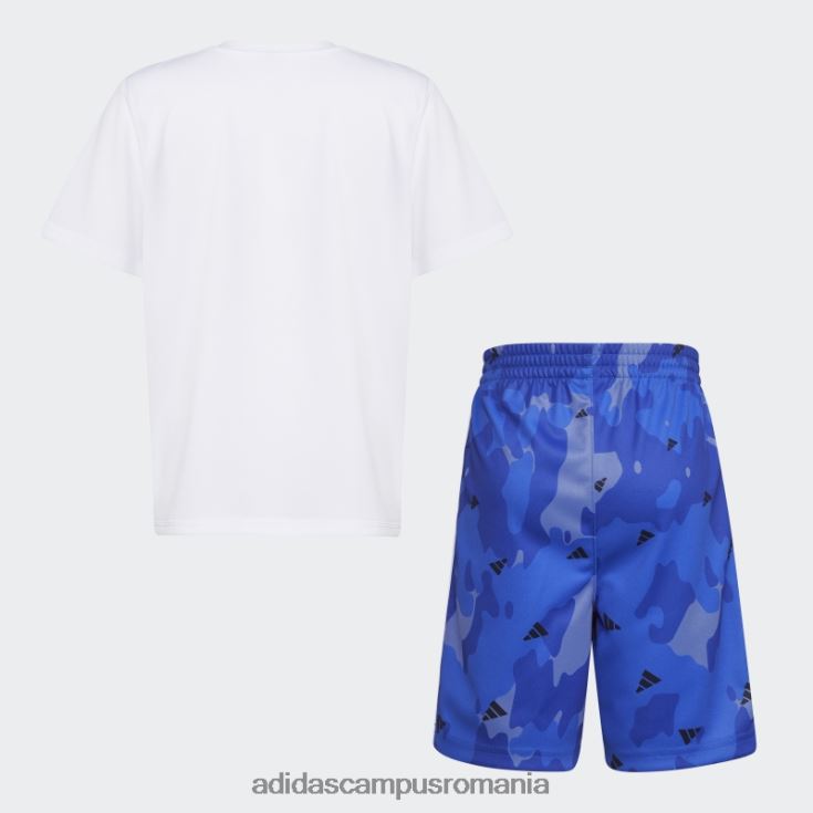 adidas campus romania tricou poli alb camo aop scurt copii alb J266N225168