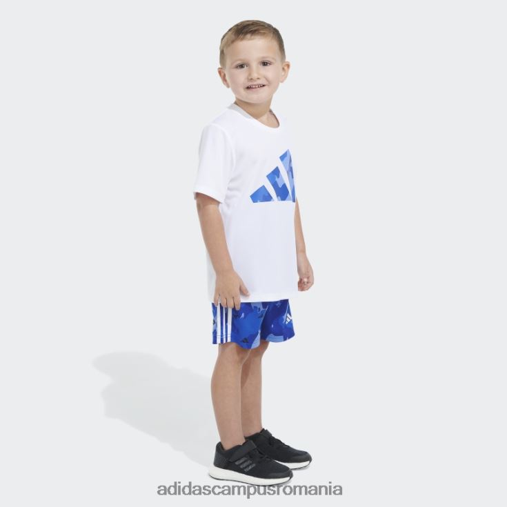 adidas campus romania tricou poli alb camo aop scurt copii alb J266N225168