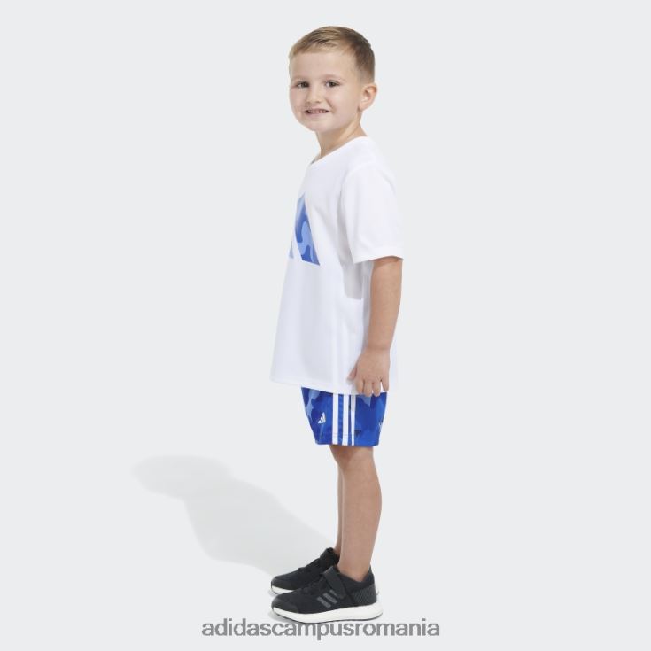 adidas campus romania tricou poli alb camo aop scurt copii alb J266N225168