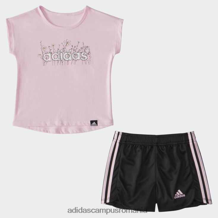 adidas campus romania tricou roz ig gphic mesh short set adidas copii roz J266N225473