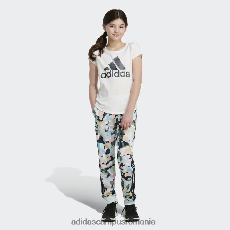 adidas campus romania Pantaloni de jogging albi din tricot cu 3 dungi cu imprimeu peste tot copii alb J266N225547