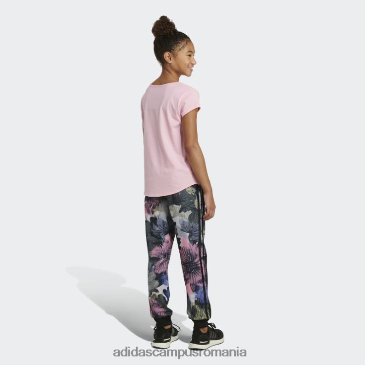 adidas campus romania Pantaloni de jogging din tricot cu 3 dungi cu imprimeu peste tot, negri copii negru J266N225555