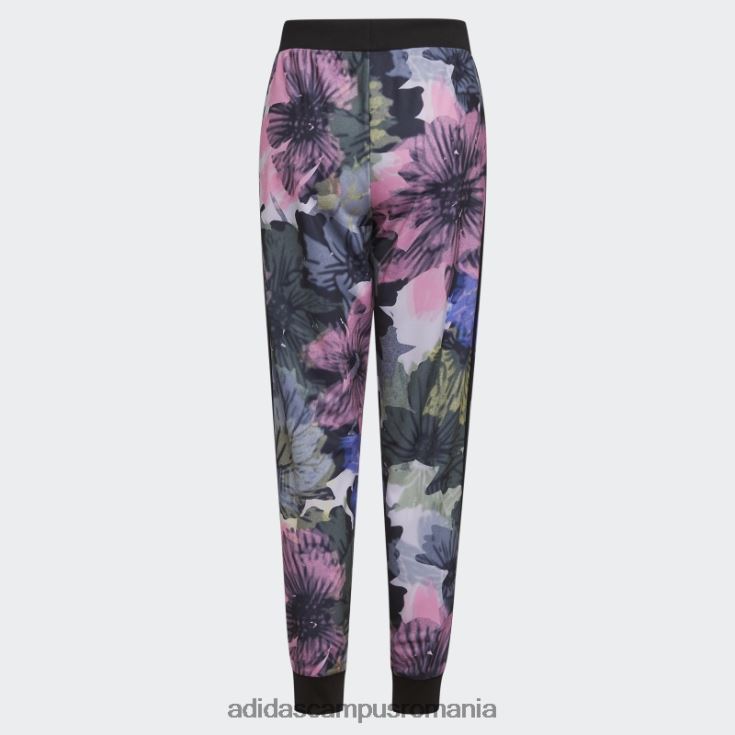 adidas campus romania Pantaloni de jogging din tricot cu 3 dungi cu imprimeu peste tot, negri copii negru J266N225555
