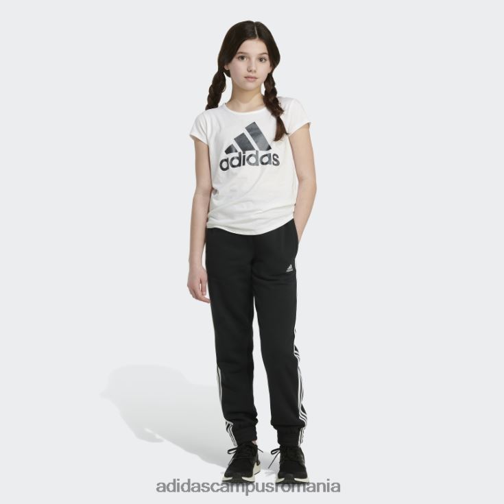 adidas campus romania Pantaloni de jogging fleece cu 3 dungi negri adidas copii negru J266N225548
