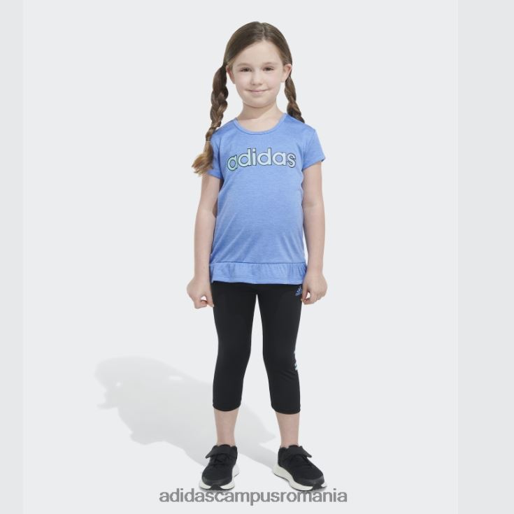 adidas campus romania blue mel tee capri tight set copii albastru J266N225558