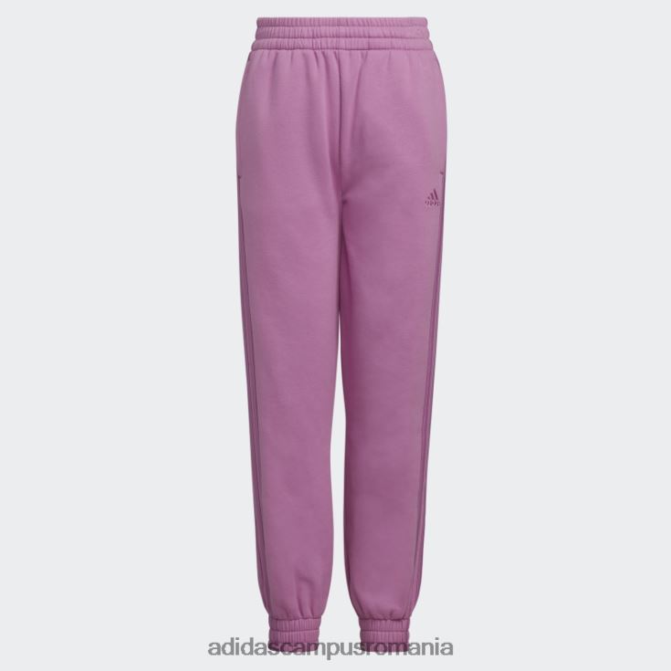 adidas campus romania pantaloni de jogger din fleece, liliac, cu 3 dungi copii liliac J266N225552