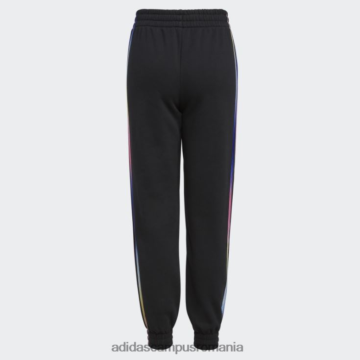 adidas campus romania pantaloni de jogging negri din fleece cu dungi cu imprimeu (mărime extinsă) copii negru J266N225553