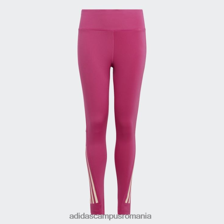 adidas campus romania Aeroready 3 dungi cu talie înaltă 7/8 optime buzunare jambiere fucsia copii fucsia/alb J266N219184