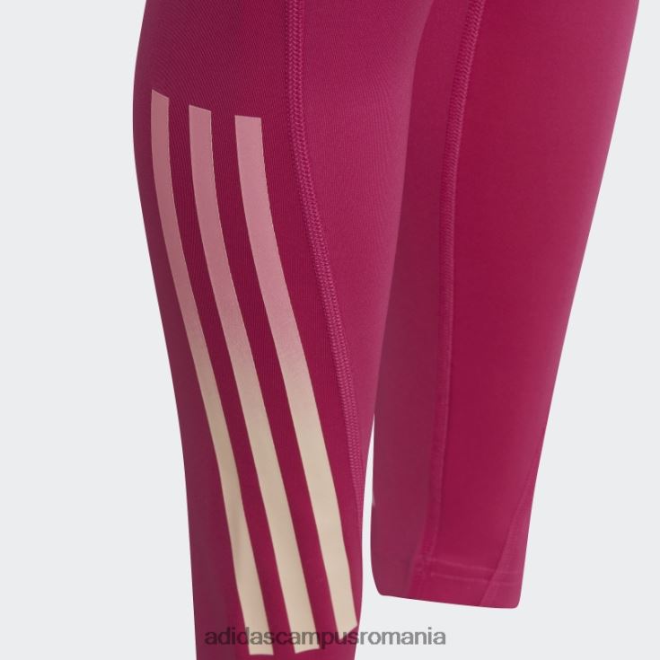 adidas campus romania Aeroready 3 dungi cu talie înaltă 7/8 optime buzunare jambiere fucsia copii fucsia/alb J266N219184