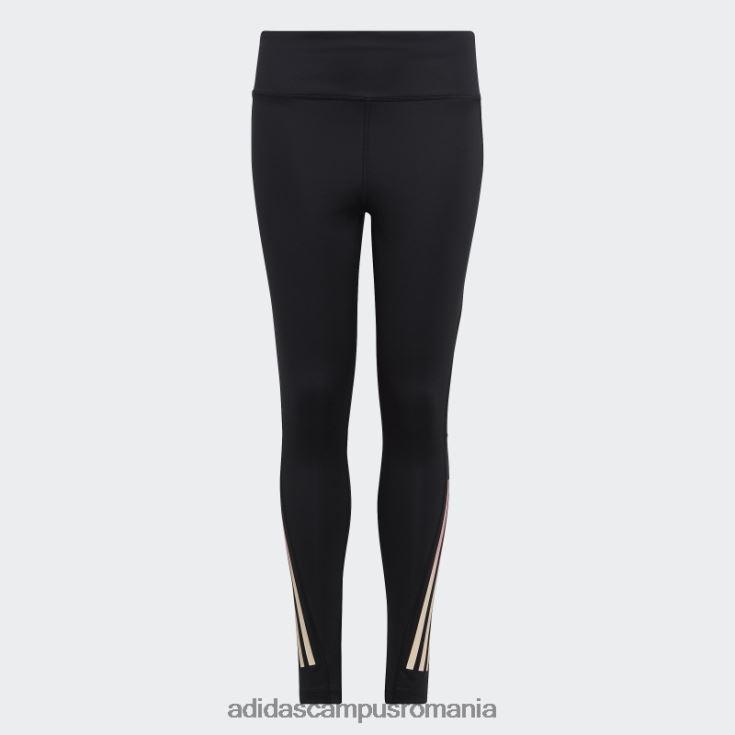 adidas campus romania Aeroready cu 3 dungi cu talie înaltă 7/8 optime pocket jambiere negri copii alb negru J266N219159