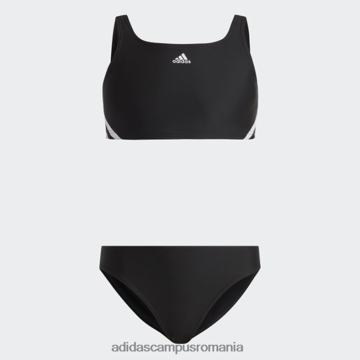 adidas campus romania Bikin negru cu 3 dungi copii alb negru J266N219208