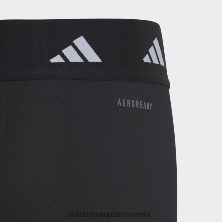 adidas campus romania Colanți scurți negri aeroready techfit rezistenti la perioadele înalte copii alb negru J266N219150
