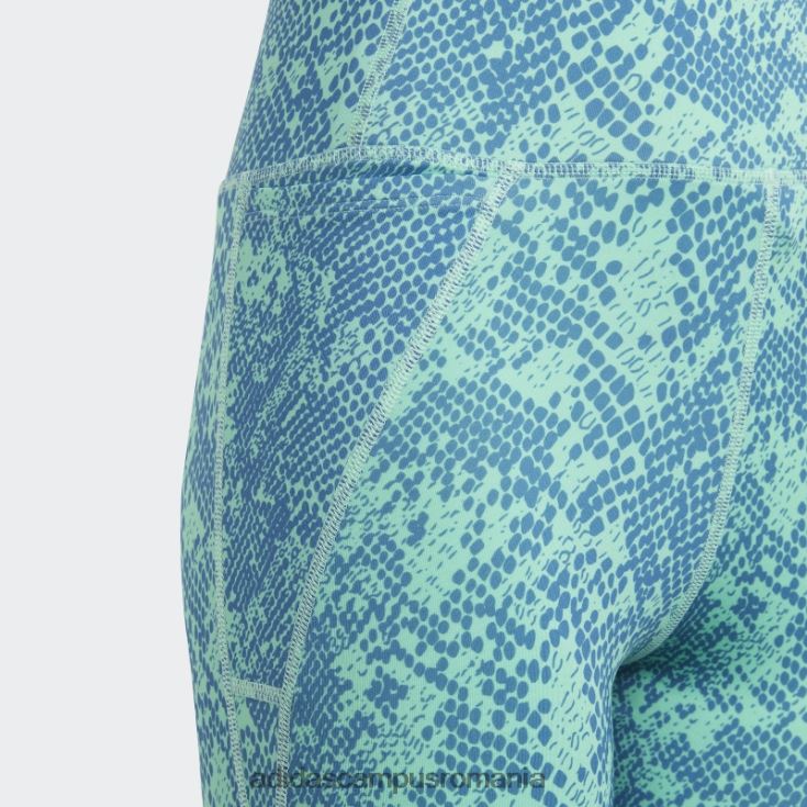 adidas campus romania Colanți verzi cu imprimeu animal optime 7/8 cu talie mare copii verde/albastru/alb J266N212083