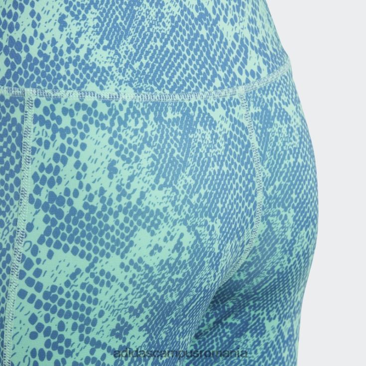 adidas campus romania Colanți verzi cu imprimeu animal optime 7/8 cu talie mare copii verde/albastru/alb J266N212083