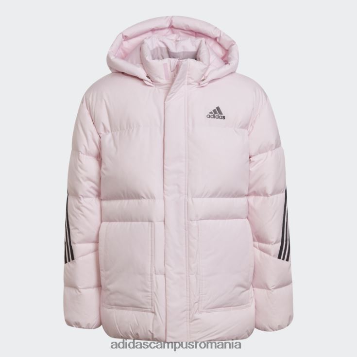 adidas campus romania Jachetă cu puf cu 3 dungi roz copii roz J266N219082