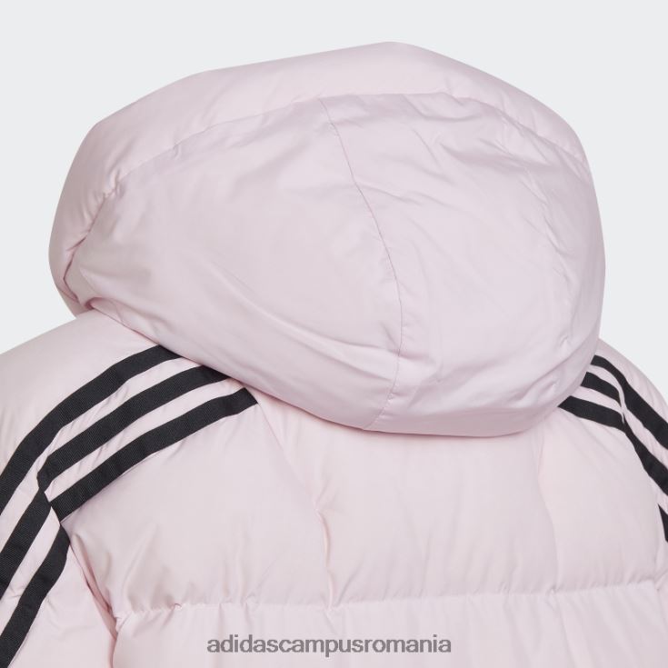 adidas campus romania Jachetă cu puf cu 3 dungi roz copii roz J266N219082