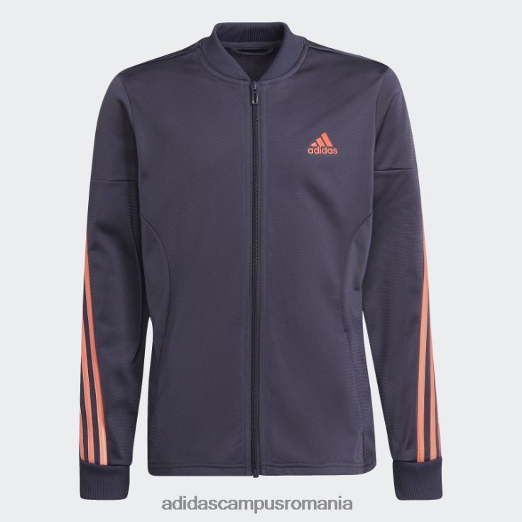 adidas campus romania Trening adidas din poliester cu 3 dungi aeroready bleumarin copii bleumarin/roșu acid J266N219215