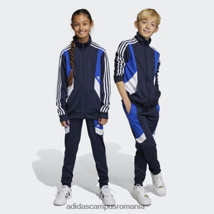 adidas campus romania Trening ink colorblock cu 3 dungi copii cerneală/albastru/alb J266N218305
