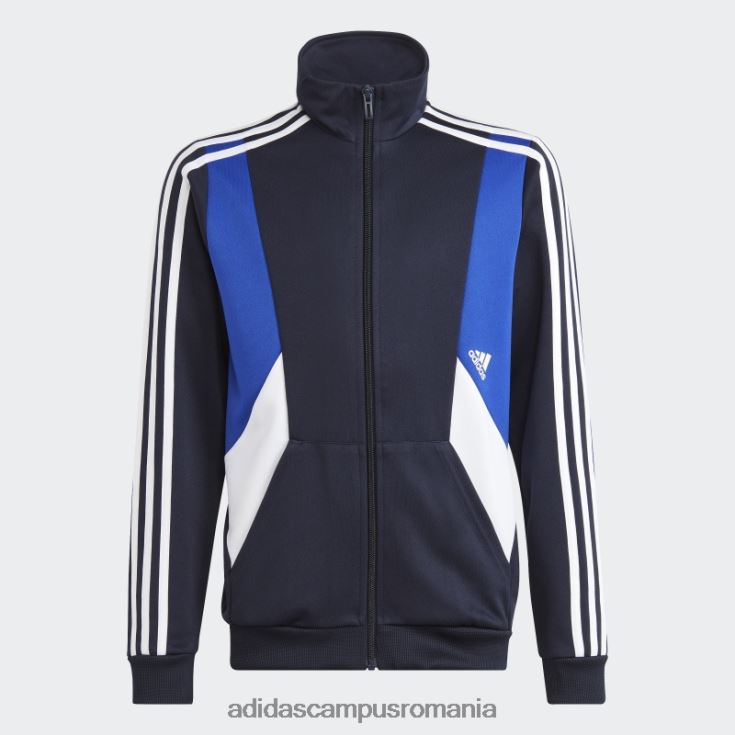 adidas campus romania Trening ink colorblock cu 3 dungi copii cerneală/albastru/alb J266N218305