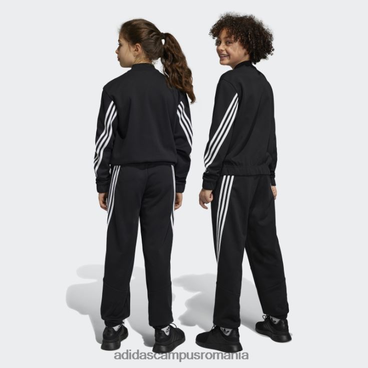 adidas campus romania Trening negru cu 3 dungi adidas copii alb negru J266N218507