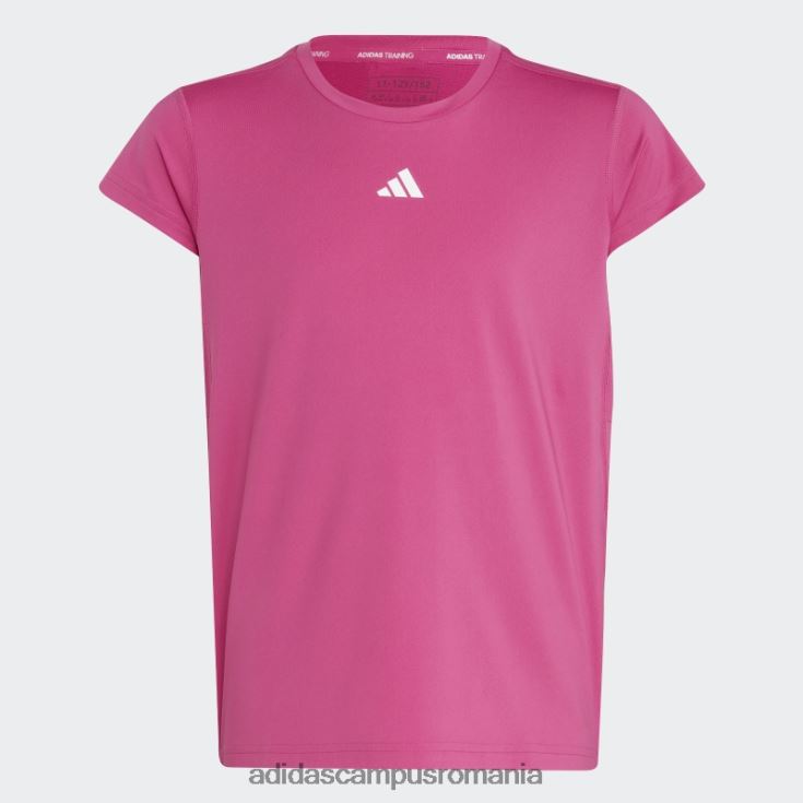 adidas campus romania Tricou aeroready cu 3 dungi fucsia copii fucsia/alb/roz J266N212068