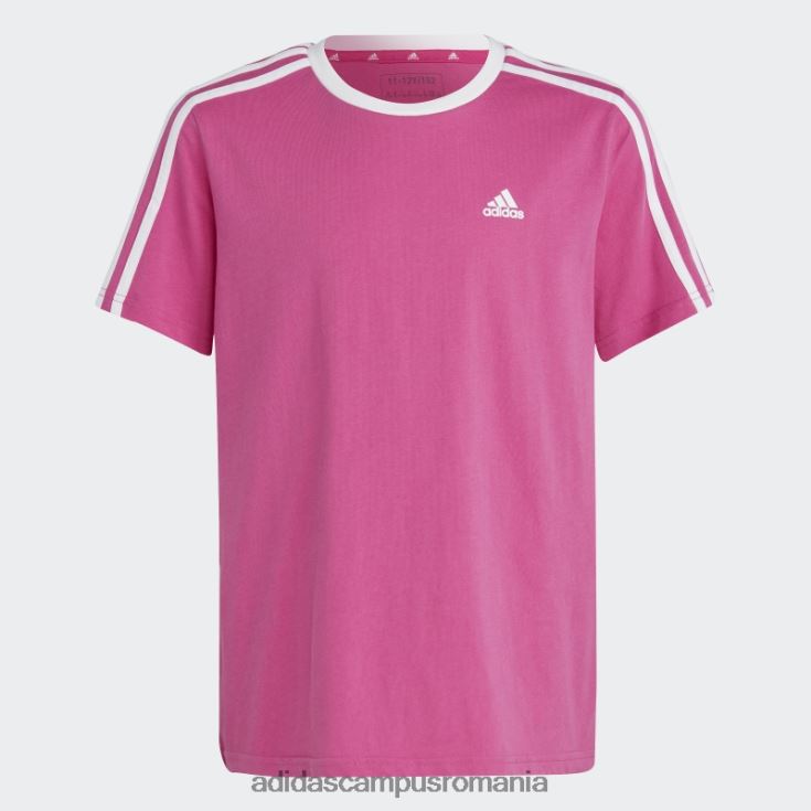 adidas campus romania Tricou boyfriend din bumbac cu 3 dungi fuchsia essentials copii fucsia/alb J266N23461