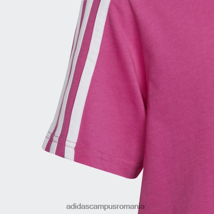adidas campus romania Tricou boyfriend din bumbac cu 3 dungi fuchsia essentials copii fucsia/alb J266N23461