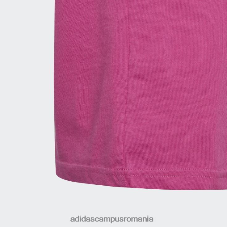 adidas campus romania Tricou boyfriend din bumbac cu 3 dungi fuchsia essentials copii fucsia/alb J266N23461