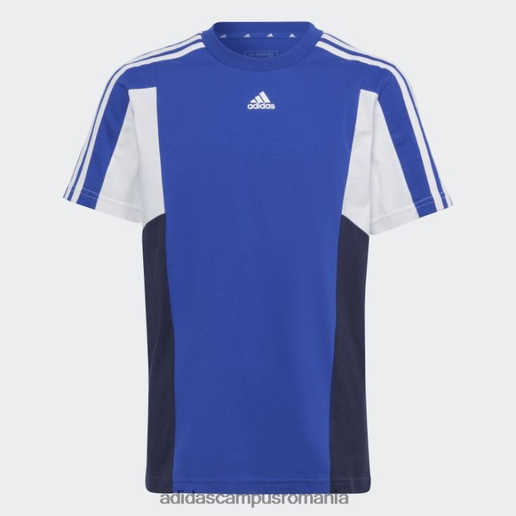 adidas campus romania Tricou cu 3 dungi colorblock albastru cu ajustare normală copii albastru/cerneală/alb J266N211873