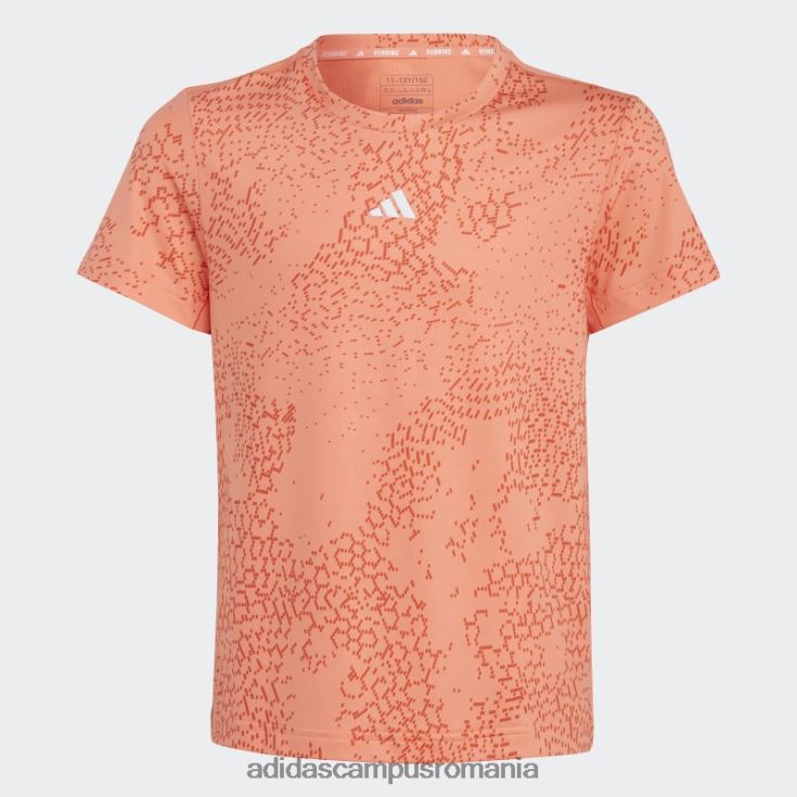 adidas campus romania Tricou cu imprimeu aeroready cu 3 dungi coral copii coral/rosu/argintiu J266N212061