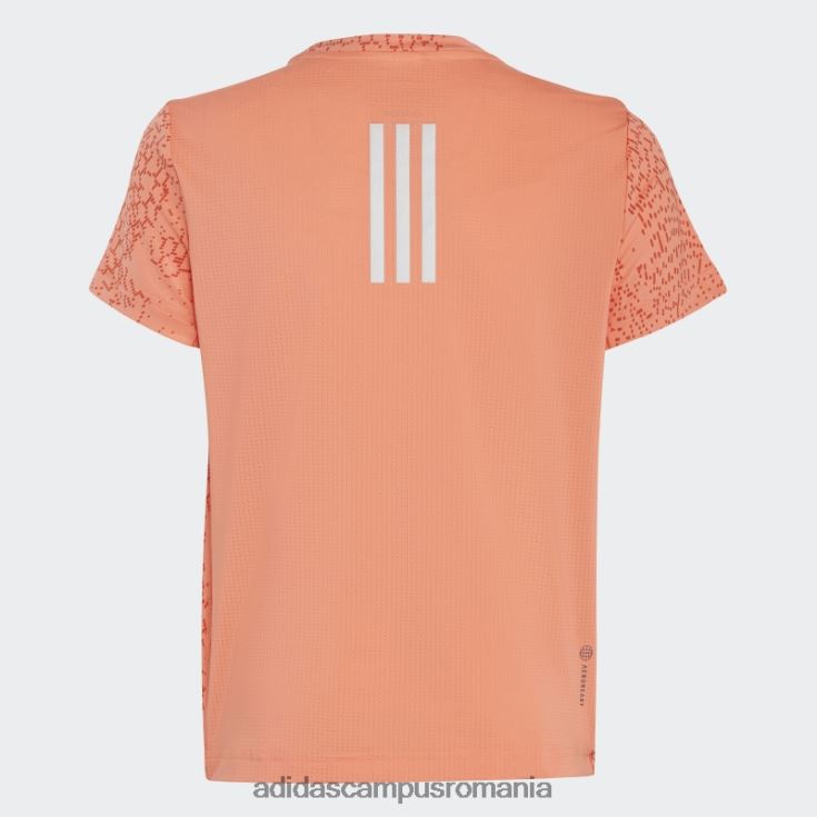 adidas campus romania Tricou cu imprimeu aeroready cu 3 dungi coral copii coral/rosu/argintiu J266N212061