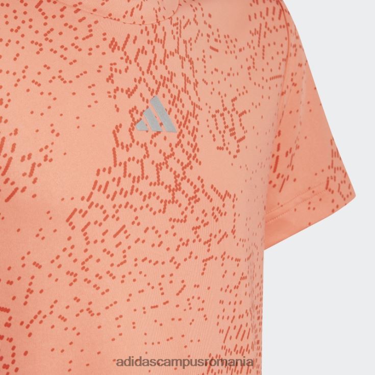 adidas campus romania Tricou cu imprimeu aeroready cu 3 dungi coral copii coral/rosu/argintiu J266N212061