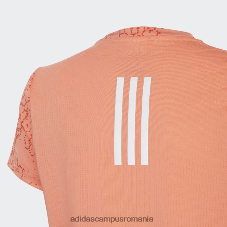 adidas campus romania Tricou cu imprimeu aeroready cu 3 dungi coral copii coral/rosu/argintiu J266N212061