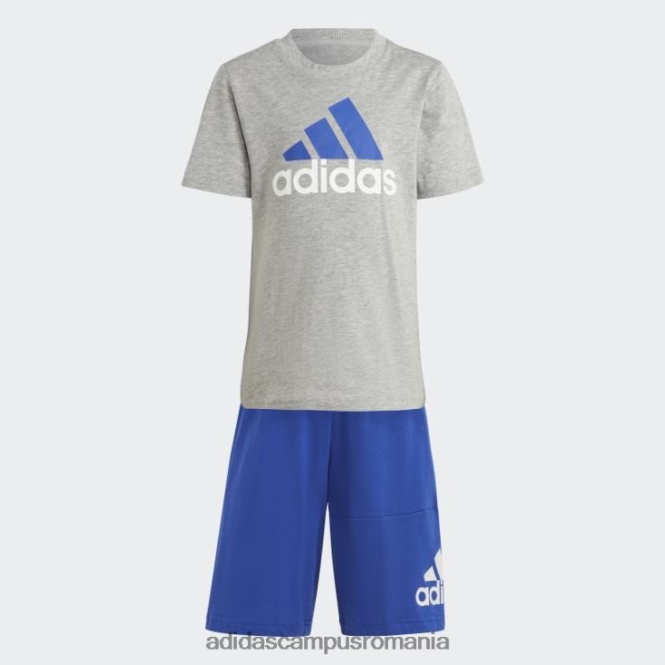 adidas campus romania Tricou cu logo essentials gri mediu și set scurt adidas copii gri/albastru mediu J266N23387