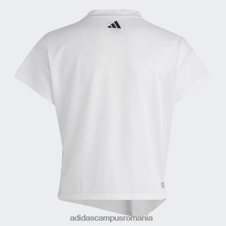 adidas campus romania Tricou hiit cu 3 dungi Quickburn alb copii alb J266N212092