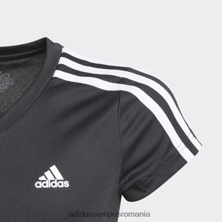 adidas campus romania Tricou negru cu 3 dungi copii alb negru J266N23463