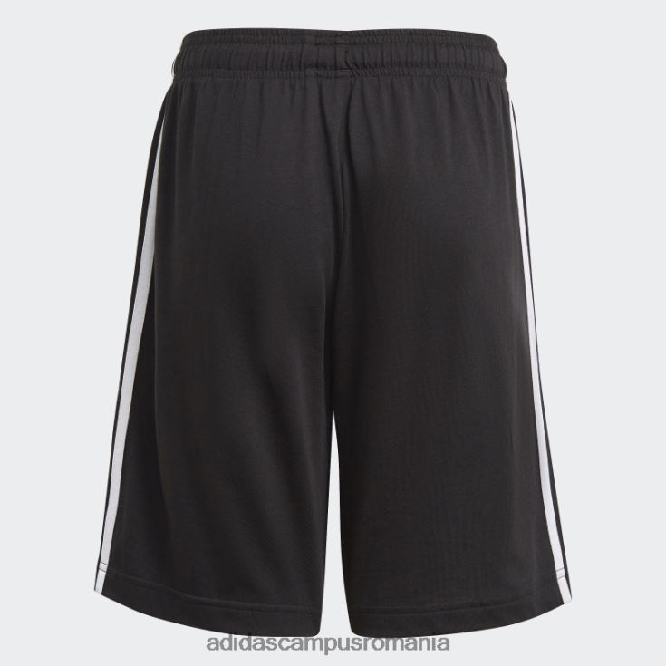 adidas campus romania black essentials pantaloni scurți cu 3 dungi fierbinți copii alb negru J266N218827