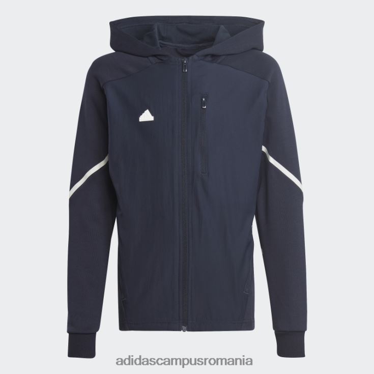 adidas campus romania cerneală concepută pentru hanoracul cu fermoar complet pentru gameday copii cerneală/alb J266N218496