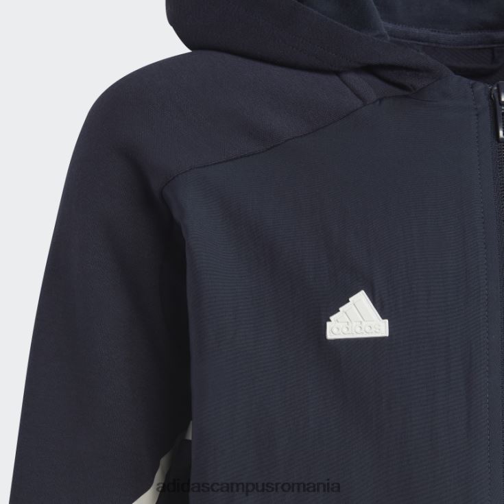 adidas campus romania cerneală concepută pentru hanoracul cu fermoar complet pentru gameday copii cerneală/alb J266N218496
