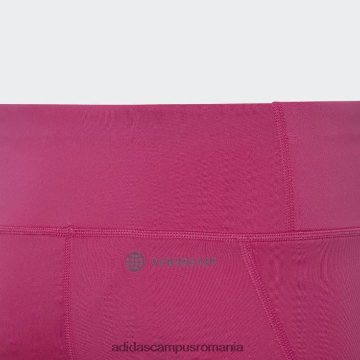 adidas campus romania colanți aeroready cu 3 dungi, talie înaltă, 7/8 optime, fucsia copii fucsia/alb J266N212121