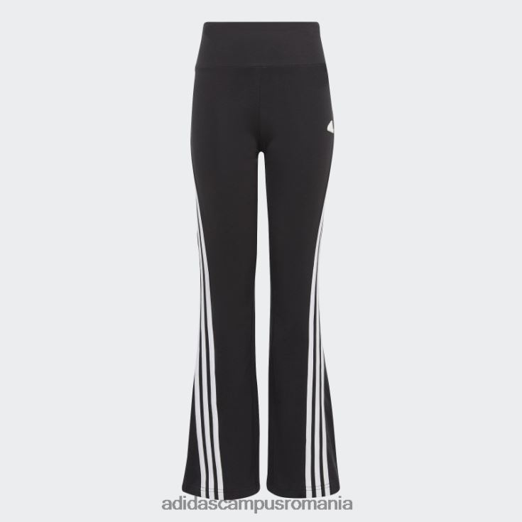 adidas campus romania colanți evazați din bumbac cu 3 dungi iconițe negre ale viitorului copii alb negru J266N219132