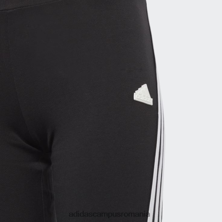 adidas campus romania colanți evazați din bumbac cu 3 dungi iconițe negre ale viitorului copii alb negru J266N219132