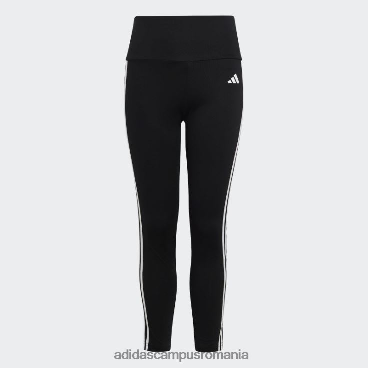 adidas campus romania colanți negri cu talie înaltă, aeroready, cu 3 dungi copii alb negru J266N219162