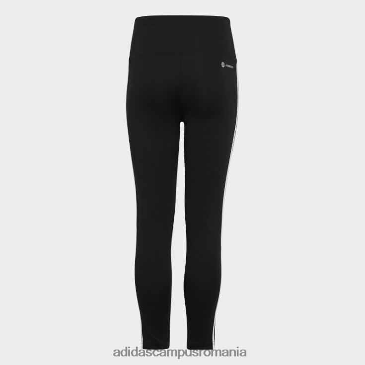 adidas campus romania colanți negri cu talie înaltă, aeroready, cu 3 dungi copii alb negru J266N219162