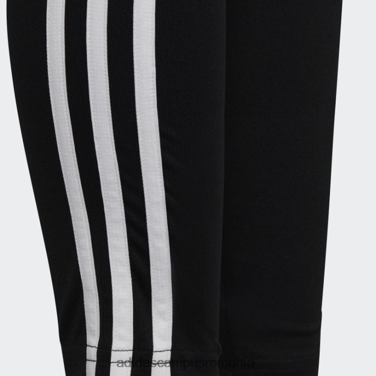 adidas campus romania colanți negri cu talie înaltă, aeroready, cu 3 dungi copii alb negru J266N219162