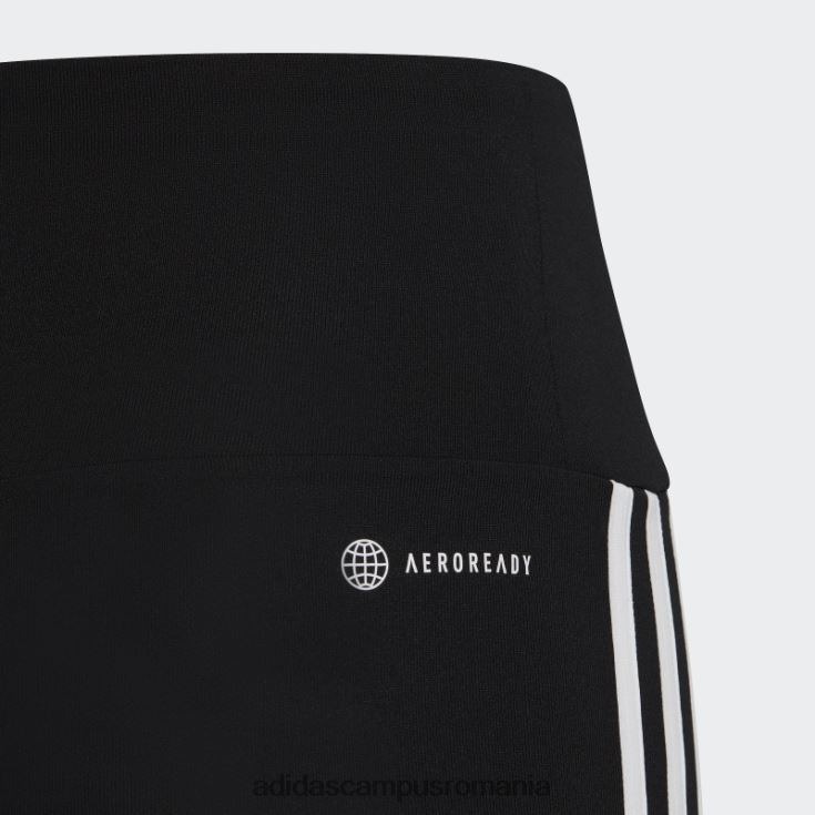 adidas campus romania colanți negri cu talie înaltă, aeroready, cu 3 dungi copii alb negru J266N219162